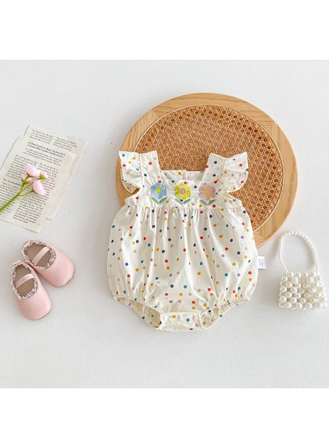 MIXDE Baby summer clothes, female baby bag fart clothes, summer thin princess flower jumpsuit, newborn clothes made of pure cotton - Image 2